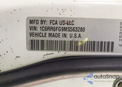 2021 Ram 1500 Classic Tradesman 4X2 6'4 Box из США, поврежденный, VIN 1C6RR6FG9MS563280